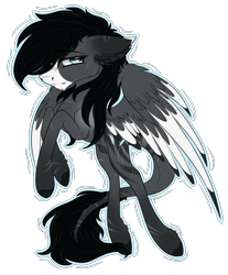 Size: 2260x2731 | Tagged: safe, artist:beamybutt, imported from derpibooru, oc, pegasus, pony, colored wings, ear fluff, male, pegasus oc, rearing, simple background, solo, stallion, transparent background, two toned wings, wings