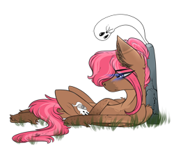 Size: 2146x1852 | Tagged: safe, artist:beamybutt, imported from derpibooru, oc, oc only, ghost, pegasus, pony, undead, ear fluff, female, giving up the ghost, gravestone, lying down, mare, on back, pegasus oc, simple background, solo, transparent background