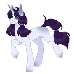 Size: 1500x1500 | Tagged: safe, artist:purplegrim40, imported from derpibooru, oc, oc only, pony, unicorn, grin, horn, raised hoof, simple background, smiling, solo, transparent background, unicorn oc