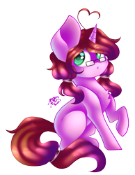 Size: 1457x1877 | Tagged: safe, artist:prettyshinegp, imported from derpibooru, oc, oc only, pony, unicorn, chest fluff, female, glasses, horn, mare, raised hoof, signature, simple background, solo, transparent background, unicorn oc