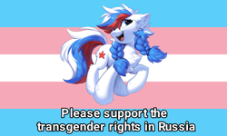Size: 1024x614 | Tagged: safe, artist:hioshiru, edit, imported from ponybooru, oc, oc:marussia, pony, nation ponies, ponified, pride, pride flag, russia, transgender pride flag