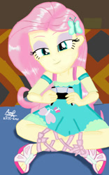 Size: 707x1131 | Tagged: safe, artist:more by mazakbar567, imported from twibooru, fluttershy, human, equestria girls, my little pony: pony life, equestria minis, image, needs more jpeg, solo, toy