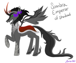 Size: 1280x1074 | Tagged: safe, artist:spectrum205, imported from derpibooru, king sombra, pony of shadows, alicorn, alicornified, fusion, race swap, shadow lord sombra, simple background, solo, sombracorn, transparent background