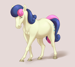 Size: 3600x3200 | Tagged: safe, artist:aquaticvibes, imported from derpibooru, bon bon, sweetie drops, earth pony, pony, eyes closed, female, hoers, mare, smiling, solo