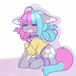 Size: 3000x3000 | Tagged: safe, artist:monstrum, imported from derpibooru, oc, oc:nancy, earth pony, pony, clothes, cute, solo, yawn