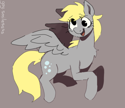 Size: 3744x3232 | Tagged: safe, artist:gay_smilesss, imported from derpibooru, derpy hooves, pegasus, pony, digital art, female, simple background, smiling, solo