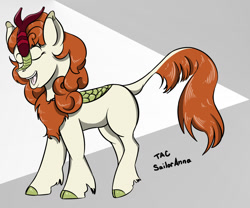 Size: 1515x1260 | Tagged: safe, artist:sailoranna, imported from derpibooru, autumn blaze, kirin, cloven hooves, eyes closed, female, open mouth, singing, solo