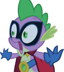 Size: 914x1025 | Tagged: safe, artist:pascalmulokozi2, edit, edited screencap, imported from derpibooru, screencap, humdrum, spike, dragon, power ponies (episode), background removed, clothes, gloves, male, open mouth, power ponies, shocked, simple background, solo, transparent background