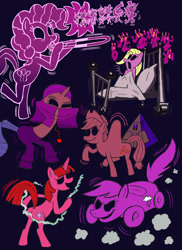 Size: 1920x2639 | Tagged: safe, artist:ruffytoon, imported from derpibooru, applejack, fluttershy, pinkie pie, rainbow dash, rarity, twilight sparkle, pony, disney, dumbo, parody, pink elephants on parade