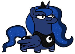 Size: 1000x725 | Tagged: safe, artist:fluttershank, imported from derpibooru, princess luna, alicorn, crown, jewelry, necc, regalia, simple background, solo, squatpony, transparent background