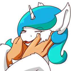 Size: 500x500 | Tagged: safe, artist:tx547, imported from derpibooru, oc, oc:time slowly, human, pony, unicorn, cheek fluff, chest fluff, hand, human on pony petting, petting, simple background, transparent background