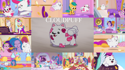 Size: 1280x721 | Tagged: safe, edit, edited screencap, editor:quoterific, imported from derpibooru, screencap, hitch trailblazer, izzy moonbow, pipp petals, queen haven, sunny starscout, zipp storm, dog, earth pony, pegasus, pomeranian, pony, unicorn, spoiler:g5, spoiler:my little pony: tell your tale, spoiler:tyts01e01, spoiler:tyts01e03, spoiler:tyts01e15, spoiler:tyts01e17, :o, a home to share, baby, baby pony, cloudpuff, colt, colt hitch trailblazer, eyes closed, female, filly, filly izzy moonbow, filly sunny starscout, flying, flying pomeranian, food, g5, grin, making a foal of me, male, mane five (g5), mare, my little pony: tell your tale, open mouth, open smile, pineapple, puppy, queens for a day, sisters take flight, smiling, spread wings, stallion, sunglasses, text, thunder flap, winged dog, wings, younger