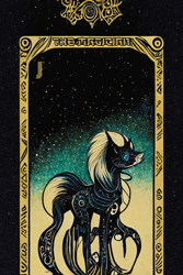 Size: 1024x1536 | Tagged: safe, artist:gnosys, imported from derpibooru, part of a set, pony, fanfic:revanchism, abstract, ai content, ai generated, fanfic art, generator:midjourney, major arcana, tarot card, the magician