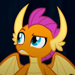 Size: 516x514 | Tagged: safe, imported from derpibooru, screencap, smolder, dragon, uprooted, cropped, dragoness, female, looking up, raised eyebrow, solo, spread wings, wings