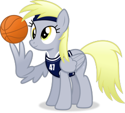 Size: 3309x2995 | Tagged: safe, artist:anime-equestria, imported from derpibooru, derpy hooves, pegasus, pony, basketball, clothes, female, headband, mare, simple background, smiling, solo, sports, transparent background, vector, wing hands, wings