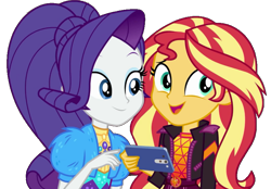 Size: 809x563 | Tagged: safe, artist:marcoequestrian98, edit, edited screencap, imported from derpibooru, screencap, rarity, sunset shimmer, human, equestria girls, background removed, duo, duo female, female, not a vector, simple background, transparent background