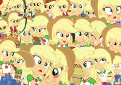 Size: 1280x902 | Tagged: safe, artist:marcoequestrian98, imported from derpibooru, applejack, human, equestria girls, equestria girls (movie), equestria girls series, forgotten friendship, friendship games, applejack's hat, clothes, collage, cowboy hat, cute, female, hat, jackabetes, jackletree, multeity, swimsuit