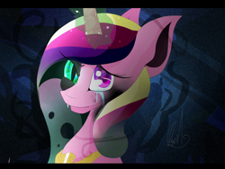 Size: 1000x750 | Tagged: safe, artist:umimizunone, imported from derpibooru, princess cadance, queen chrysalis, changeling, pony, crying, disguise, disguised changeling, fake cadance, female