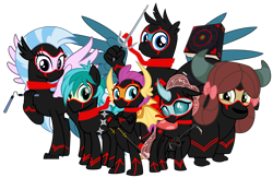 Size: 6120x4000 | Tagged: safe, artist:ponygamer2020, imported from derpibooru, gallus, ocellus, sandbar, silverstream, smolder, yona, changedling, changeling, classical hippogriff, dragon, earth pony, griffon, hippogriff, pony, yak, school daze, :p, book, clan, claws, clothes, cloven hooves, crossed arms, crossed legs, crossover, cute, cuteling, diaocelles, dragon wings, dragoness, excited, fangs, female, gallabetes, gasp, group, happy, horn, katana, kunai, kusarigama, looking at you, male, monkey swings, ninja, ninjanomicon, nose, nunchucks, randy cunningham: 9th grade ninja, sai, sandabetes, scarf, shuriken, shy, silly, simple background, spread wings, student six, suit, sword, tail, teenaged dragon, teenager, transparent background, vector, weapon, wings, yonadorable