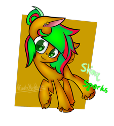 Size: 1800x2000 | Tagged: safe, artist:ultimatenightcore, imported from derpibooru, oc, oc:shiny spark, earth pony, pony, earth pony oc, female, simple background, solo, transparent background