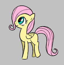 Size: 223x226 | Tagged: safe, fluttershy, pegasus, pony, aggie.io, female, filly, lowres, mare, simple background, smiling