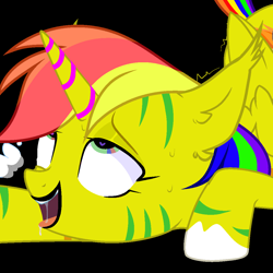 Size: 1080x1080 | Tagged: safe, imported from twibooru, oc, alicorn, 1000 hours in ms paint, alicorn oc, ass up head down, donut steel, horn, image, png, wings
