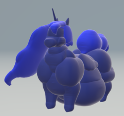 Size: 733x685 | Tagged: safe, artist:plascy, imported from derpibooru, princess luna, alicorn, pony, 3d, 3d model, belly, fat, obese, paint 3d, princess moonpig, solo