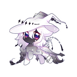 Size: 500x500 | Tagged: safe, artist:dreamsugar, imported from derpibooru, oc, oc only, pony, commission, eye clipping through hair, female, hat, looking at you, simple background, solo, white background