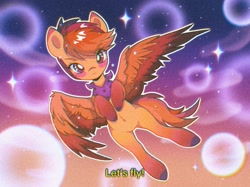 Size: 2048x1535 | Tagged: safe, artist:pierogarts, imported from derpibooru, oc, pegasus, pony, '90s, 90s anime, anime, female, looking at you, male, mare, solo, spread wings, stallion, wings