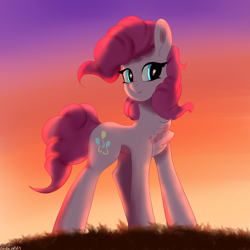 Size: 4096x4096 | Tagged: safe, artist:leoliu0491, imported from derpibooru, pinkie pie, earth pony, chest fluff, female, smiling, standing