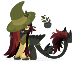 Size: 1920x1557 | Tagged: safe, artist:kabuvee, imported from derpibooru, oc, pegasus, pony, female, hat, mare, simple background, solo, transparent background, witch hat