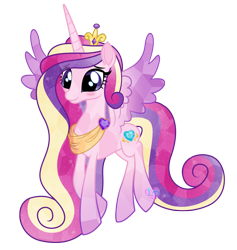 Size: 4237x4477 | Tagged: safe, artist:lovinglypromise, imported from derpibooru, princess cadance, alicorn, pony, absurd resolution, base used, blushing, crystallized, eye clipping through hair, eyebrows, eyebrows visible through hair, female, mare, simple background, smiling, solo, spread wings, transparent background, wings