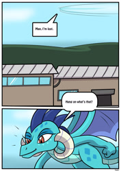Size: 1280x1811 | Tagged: safe, artist:rex-equinox, imported from derpibooru, part of a set, princess ember, dragon, comic:wheels over wings, comic, commission, flying, speech bubble