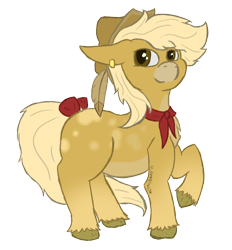 Size: 952x1024 | Tagged: safe, artist:lil_vampirecj, imported from derpibooru, oc, oc:cider foam, earth pony, pony, bow, chonk, chubby, earth pony oc, hat, looking at you, missing accessory, missing cutie mark, necktie, no glasses, simple background, smiling, smiling at you, tail, tail bow, transparent background, walking