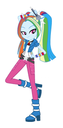 Size: 630x1269 | Tagged: safe, artist:iamsheila, artist:mixiepie, edit, imported from derpibooru, vector edit, aria blaze, rainbow dash, human, equestria girls, clothes swap, female, microphone, palette swap, recolor, simple background, solo, transparent background, vector