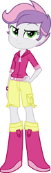 Size: 487x1640 | Tagged: safe, artist:iamsheila, artist:masem, edit, imported from derpibooru, vector edit, scootaloo, sweetie belle, human, equestria girls, female, hand on hip, palette swap, recolor, simple background, solo, transparent background, vector