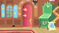 Size: 1920x1080 | Tagged: safe, edit, edited screencap, imported from derpibooru, screencap, a bird in the hoof, season 1, door, doorway, fluttershy's cottage, lamp, mouse hole, no pony