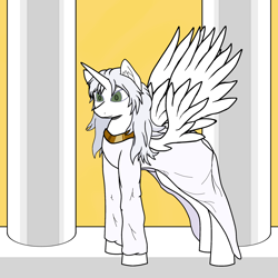 Size: 2000x2000 | Tagged: safe, imported from derpibooru, oc, oc:κασσάνδρα, alicorn, pony, alicorn oc, clothes, horn, wings