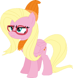 Size: 394x420 | Tagged: safe, artist:selenaede, artist:victorfazbear, imported from derpibooru, buttershy, pegasus, pony, my little pony: pony life, base used, g4, g4.5, g4.5 to g4, generation leap, glasses, hat, simple background, solo, transparent background