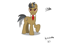 Size: 1890x1417 | Tagged: safe, artist:eastvodka, imported from derpibooru, oc, oc only, pony, unicorn, gray mane, male, necktie, simple background, solo, white background