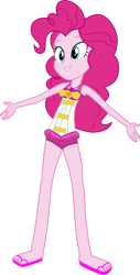 Size: 585x1152 | Tagged: safe, artist:tajohnson6, imported from derpibooru, pinkie pie, human, equestria girls, equestria girls series, forgotten friendship, clothes, female, pinkie pie swimsuit, sandals, simple background, solo, swimsuit, transparent background