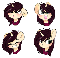 Size: 2000x1929 | Tagged: safe, artist:thieftea, imported from derpibooru, oc, oc only, oc:nari, unicorn, blushing, clothes, floppy ears, horn, scarf, simple background, solo, tongue out, transparent background, unicorn oc