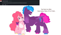 Size: 1280x732 | Tagged: safe, artist:itstechtock, imported from derpibooru, pinkie pie, oc, oc:pop rocks, pegasus, male, older, parent:blueberry punch, parent:cotton sky, parent:sugar apple, simple background, stallion, twitterina design, white background