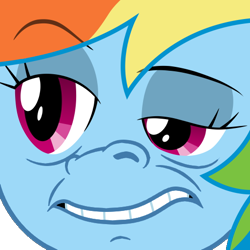 Size: 512x512 | Tagged: safe, artist:facelessjr, imported from derpibooru, rainbow dash, pegasus, pony, disapproval, disgusted, emoticon, forsen, skeptical, twitch