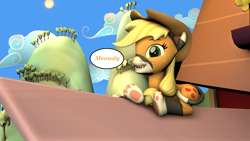 Size: 1920x1080 | Tagged: safe, imported from derpibooru, applejack, cat, 3d, applecat, catified, roof, solo, species swap
