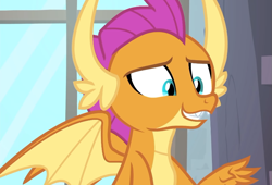 Size: 817x554 | Tagged: safe, imported from derpibooru, screencap, smolder, dragon, molt down, season 8, spoiler:s08, cropped, dragoness, female, solo, spread wings, wings