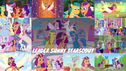 Size: 1280x721 | Tagged: safe, edit, edited screencap, editor:quoterific, imported from derpibooru, screencap, hitch trailblazer, izzy moonbow, pipp petals, queen haven, sunny starscout, zipp storm, alicorn, crab, earth pony, pegasus, pony, unicorn, spoiler:g5, spoiler:my little pony: tell your tale, spoiler:tyts01e01, spoiler:tyts01e04, spoiler:tyts01e09, spoiler:tyts01e10, spoiler:tyts01e16, spoiler:tyts01e18, spoiler:tyts01e19, spoiler:tyts01e23, a home to share, alphabittle blossomforth, alpine aspen, another pony's trash, balloon, carrot, cherry flyaway, dahlia, eyes closed, female, fireplace, flare (g5), flower, flying, food, g5, goggles, grin, group hug, hug, it's t.u.e.s. day, jazz hooves, lemon gear, lip bite, lost in translation (episode), male, mane five (g5), mare, mcsnips-a-lot, my little pony: tell your tale, neighfever, night, nightmare roommate, on your cutie marks, open mouth, open smile, posey bloom, race swap, rocky riff, rufus, smiling, spread wings, stallion, sugarpuff lilac, sunglasses, sunny-day dinners, sunnycorn, text, wings