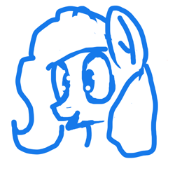 Size: 714x696 | Tagged: safe, oc, oc:filly anon, earth pony, pony, aggie.io, female, filly, mare, monochrome, open mouth, simple background