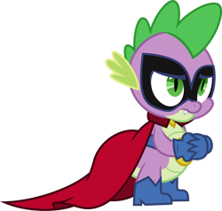 Size: 1280x1220 | Tagged: safe, artist:tajohnson6, imported from derpibooru, humdrum, spike, dragon, power ponies (episode), boots, cape, clothes, gloves, male, power ponies, shoes, simple background, solo, transparent background, vector