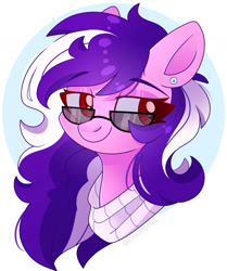 Size: 1410x1690 | Tagged: safe, artist:cinnamontee, imported from derpibooru, oc, oc only, oc:rain sunburst, pony, female, lidded eyes, mare, solo, sunglasses